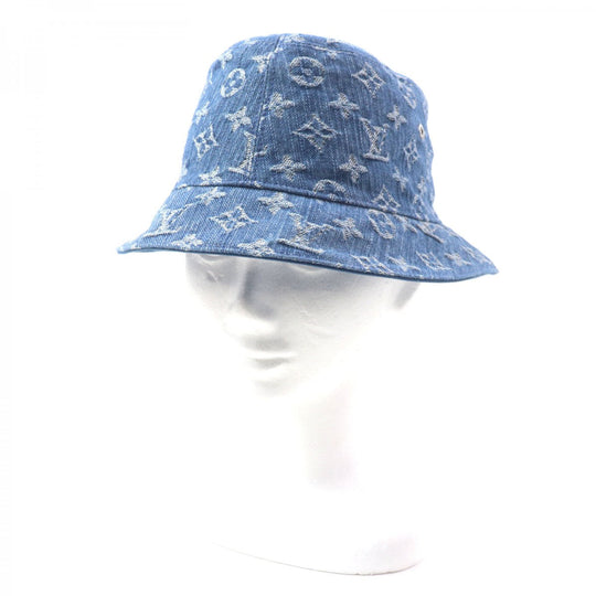 LOUIS VUITTON hat M78772 Outer: 100% cotton, Lining: 100% cotton blue Bucket Hat Monogram Essential mens Used Authentic