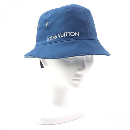 LOUIS VUITTON hat M78772 Outer: 100% cotton, Lining: 100% cotton blue Bucket Hat Monogram Essential mens Used Authentic