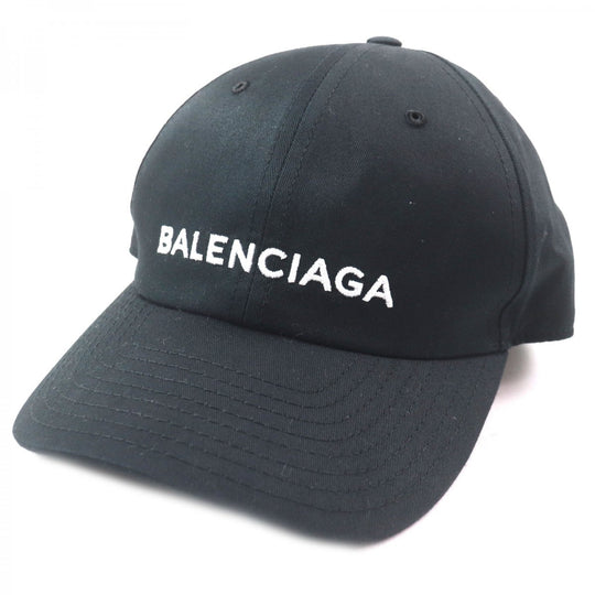 BALENCIAGA cap Main: 100% cotton, part: 50% rayon, part: 50% cotton black mens L Used Authentic