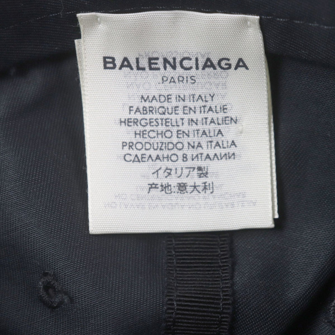 BALENCIAGA cap Main: 100% cotton, part: 50% rayon, part: 50% cotton black mens L Used Authentic