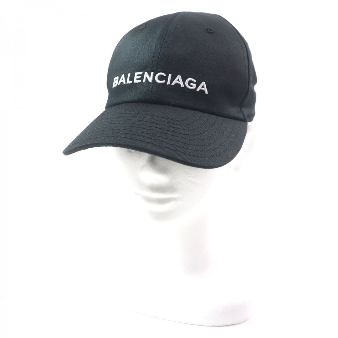 BALENCIAGA cap Main: 100% cotton, part: 50% rayon, part: 50% cotton black mens L Used Authentic
