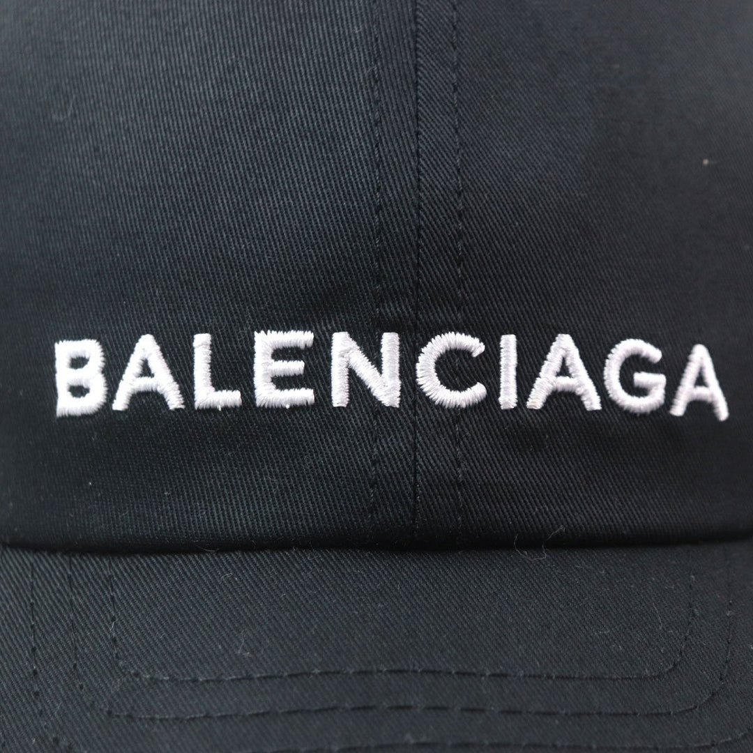 BALENCIAGA cap Main: 100% cotton, part: 50% rayon, part: 50% cotton black mens L Used Authentic