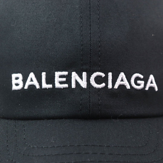 BALENCIAGA cap Main: 100% cotton, part: 50% rayon, part: 50% cotton black mens L Used Authentic