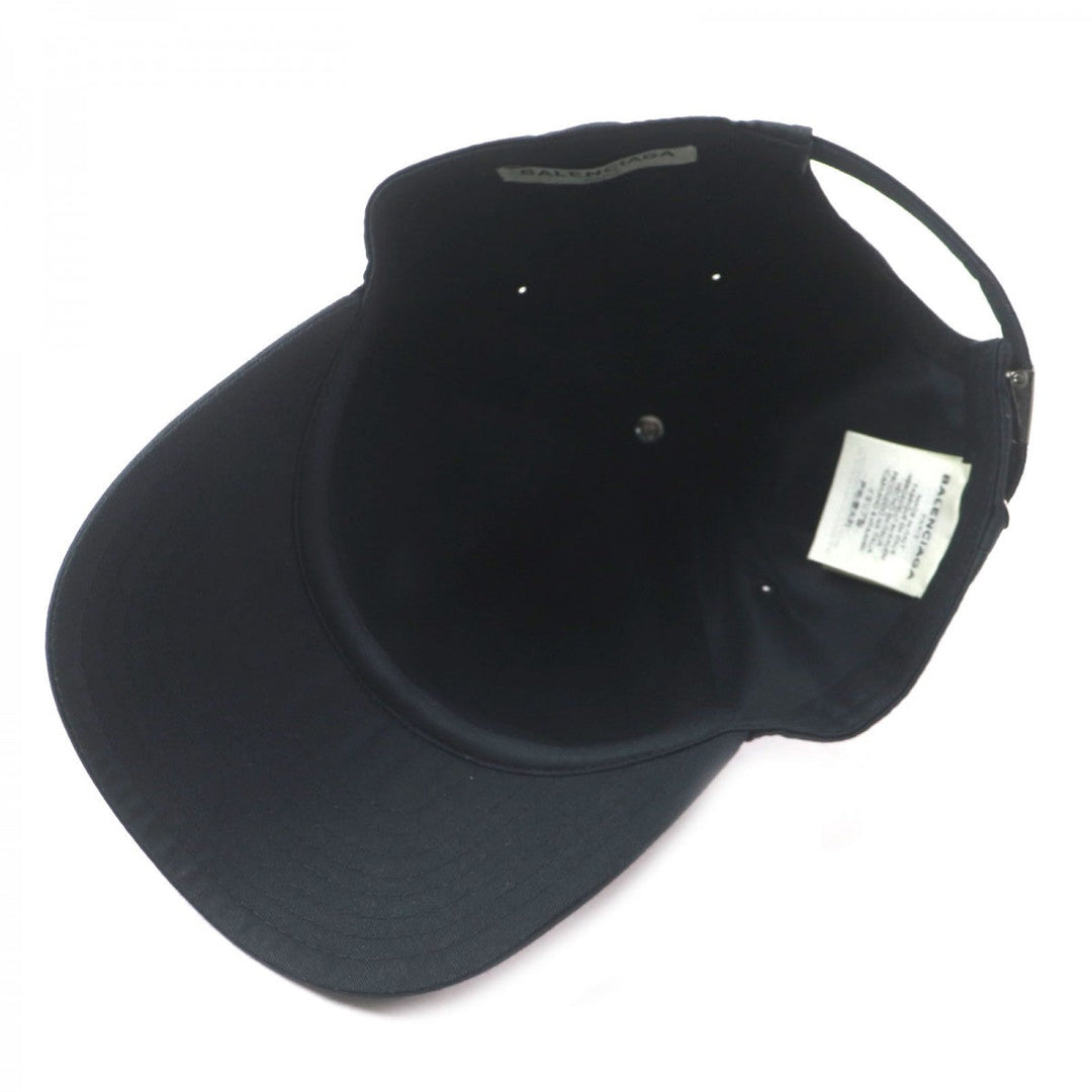 BALENCIAGA cap Main: 100% cotton, part: 50% rayon, part: 50% cotton black mens L Used Authentic