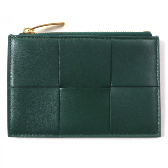 BOTTEGAVENETA Card Case 765460 Main: Leather green mens Used Authentic