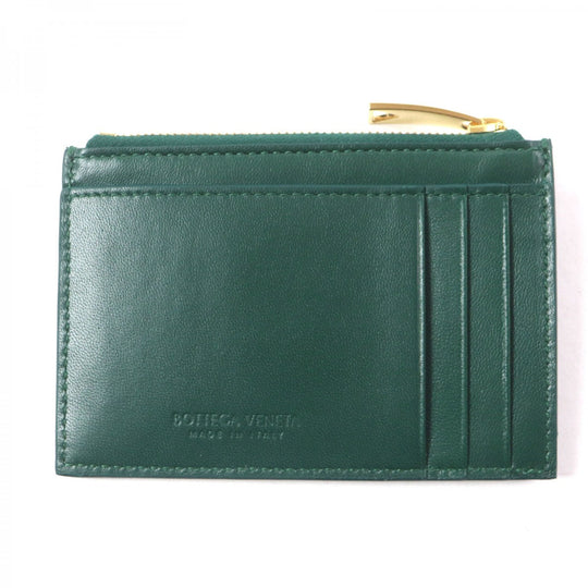 BOTTEGAVENETA Card Case 765460 Main: Leather green mens Used Authentic