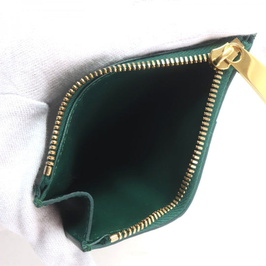 BOTTEGAVENETA Card Case 765460 Main: Leather green mens Used Authentic