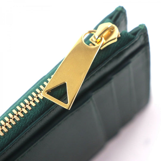 BOTTEGAVENETA Card Case 765460 Main: Leather green mens Used Authentic