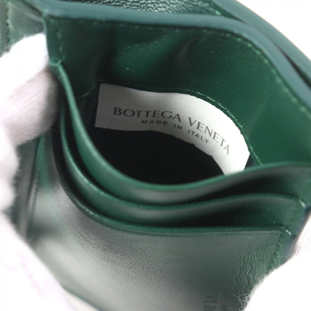 BOTTEGAVENETA Card Case 765460 Main: Leather green mens Used Authentic