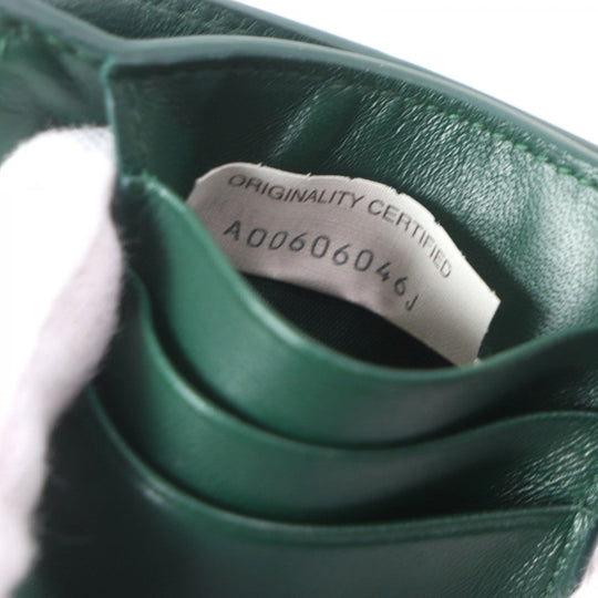 BOTTEGAVENETA Card Case 765460 Main: Leather green mens Used Authentic