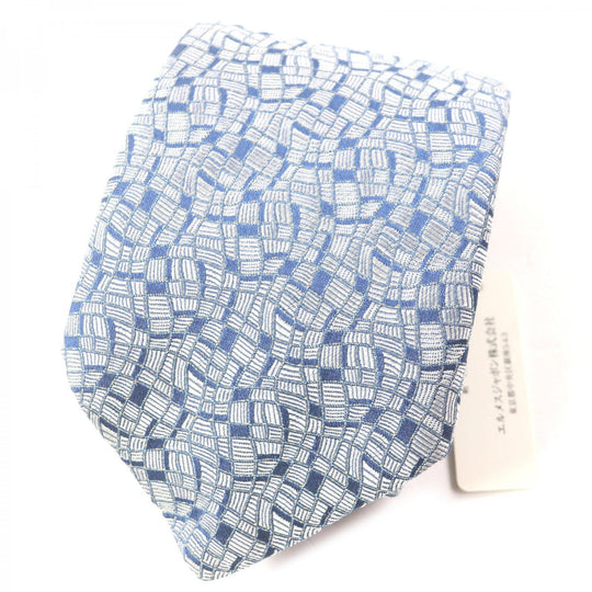 HERMES tie Main: 100% silk Gray navy mens Used Authentic