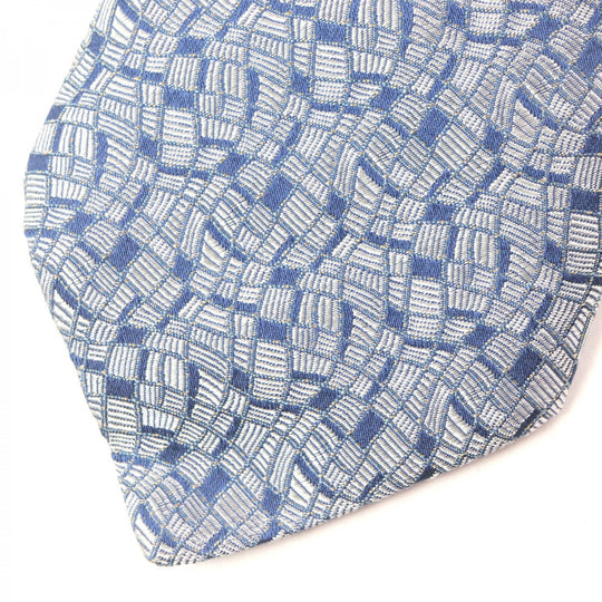 HERMES tie Main: 100% silk Gray navy mens Used Authentic