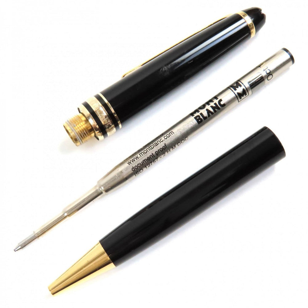 MONTBLANC Ballpoint pen Resin, Gold Plated black Meisterstck Classic mens Used Authentic