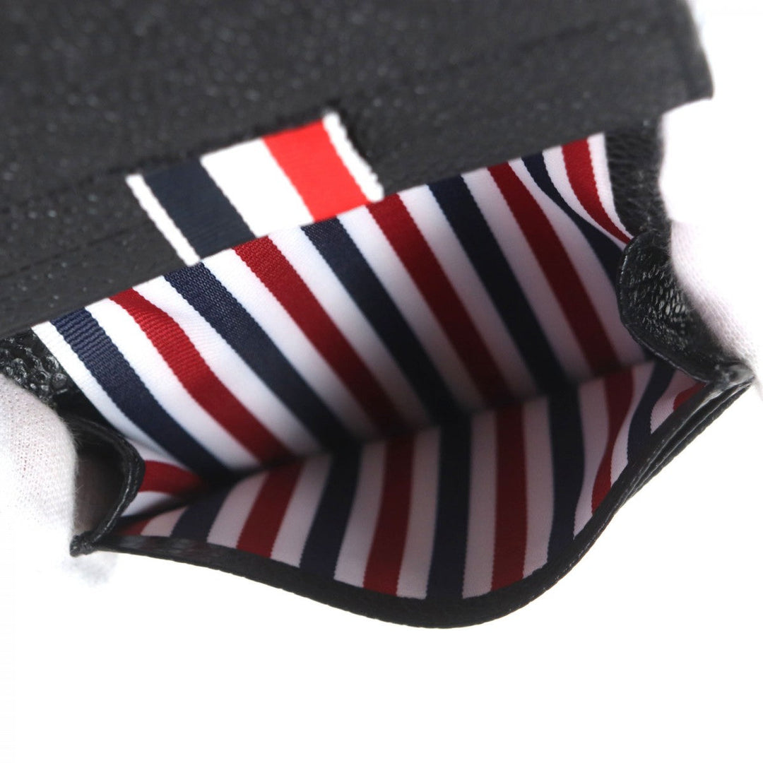 THOM BROWNE Pass case MAW021L-00198 Main: Pebble grain leather black Double Card Holder mens Used Authentic