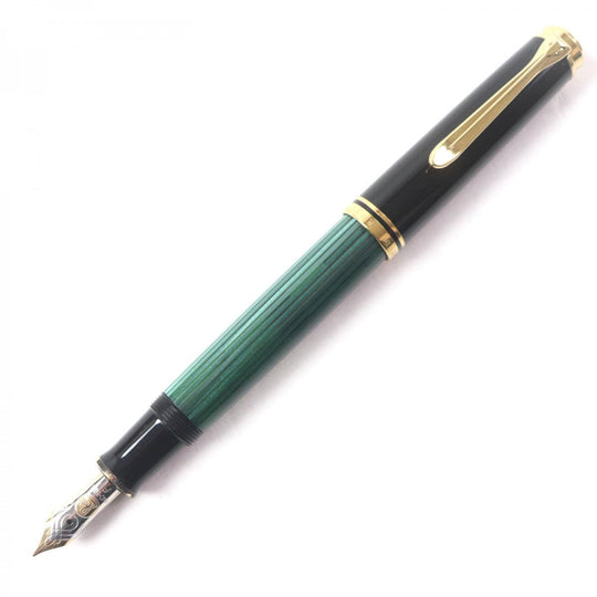 PERIKAN fountain pen M600 Pen point: 14K Green Black Gold Sovereign mens Used Authentic