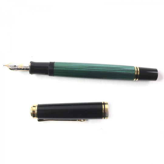 PERIKAN fountain pen M600 Pen point: 14K Green Black Gold Sovereign mens Used Authentic