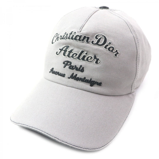 Dior HOMME cap 243C904A4511 Outer: 100% cotton, Lining: 100% cotton, Leather part: 100% sheepskin, Part: 100% rayon, Part: 100% polyester gray Atelier mens S Used Authentic