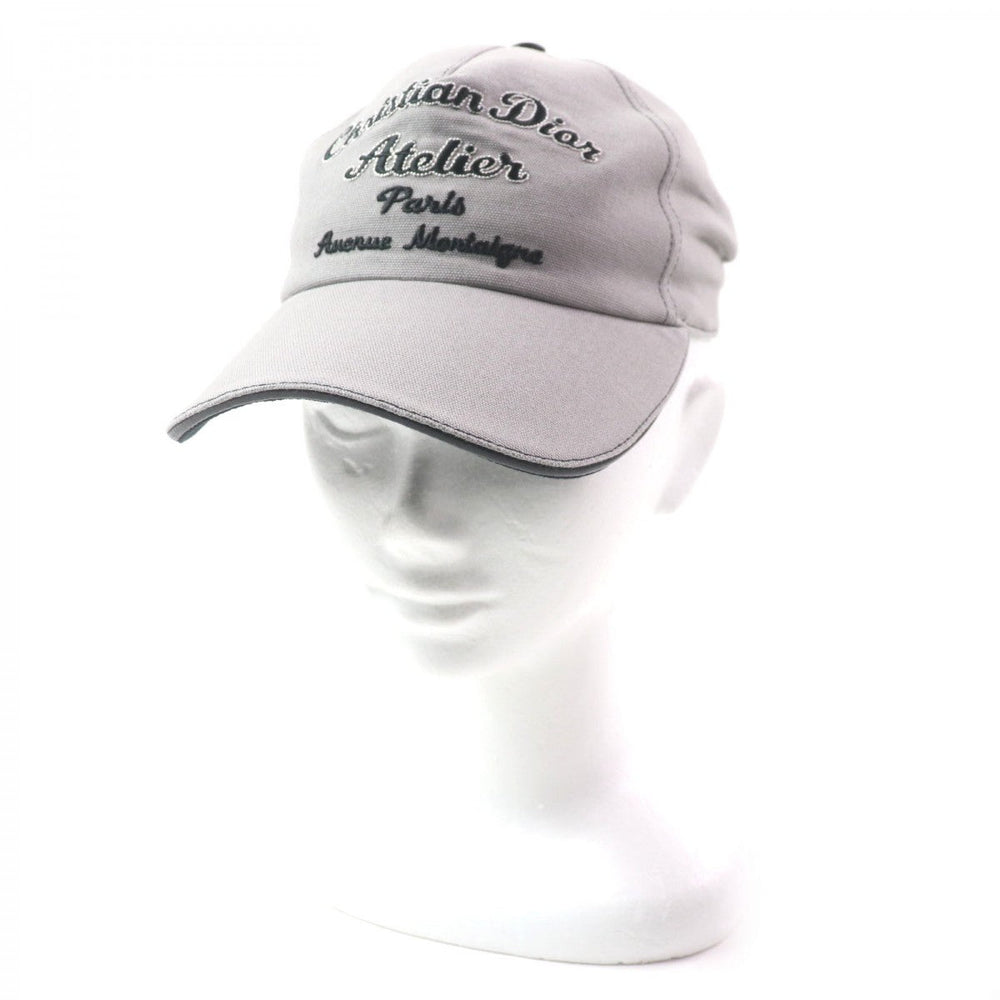 Dior HOMME cap 243C904A4511 Outer: 100% cotton, Lining: 100% cotton, Leather part: 100% sheepskin, Part: 100% rayon, Part: 100% polyester gray Atelier mens S Used Authentic
