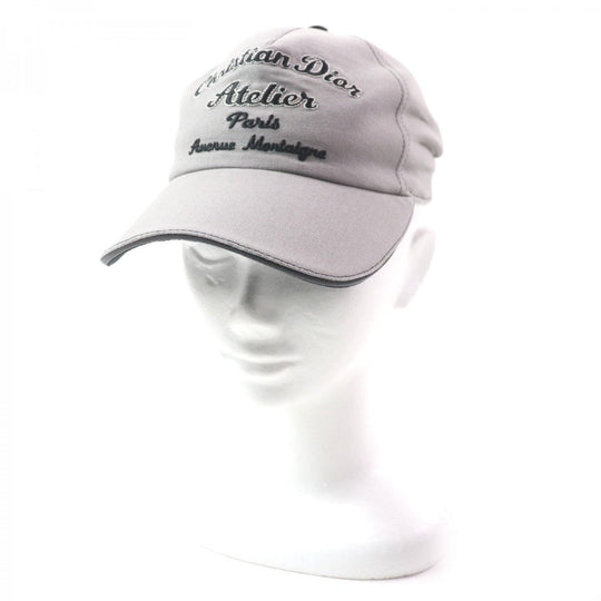Dior HOMME cap 243C904A4511 Outer: 100% cotton, Lining: 100% cotton, Leather part: 100% sheepskin, Part: 100% rayon, Part: 100% polyester gray Atelier mens S Used Authentic