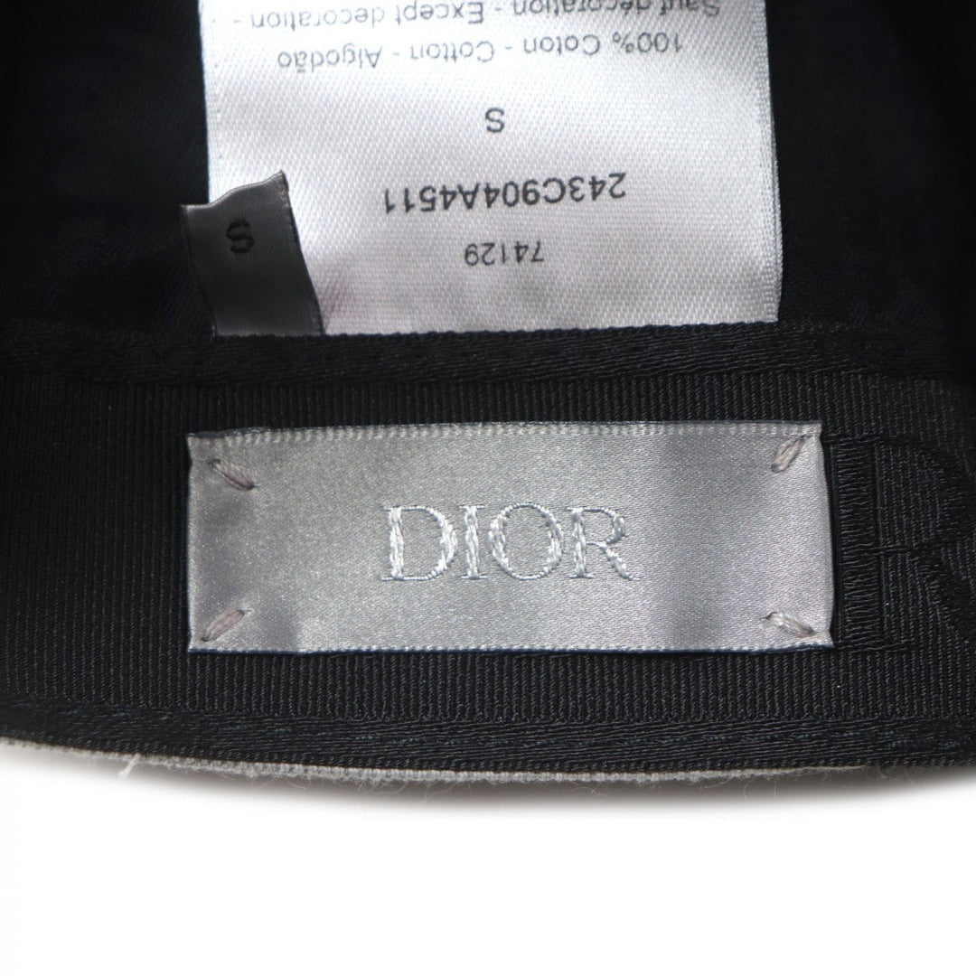 Dior HOMME cap 243C904A4511 Outer: 100% cotton, Lining: 100% cotton, Leather part: 100% sheepskin, Part: 100% rayon, Part: 100% polyester gray Atelier mens S Used Authentic