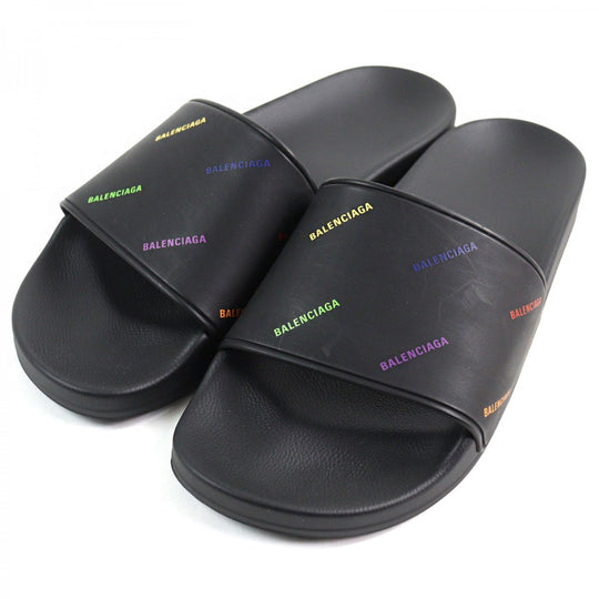 BALENCIAGA Sandals 689031W19G1098 Rubber Black POOL SLIDE mens 42 Used Authentic