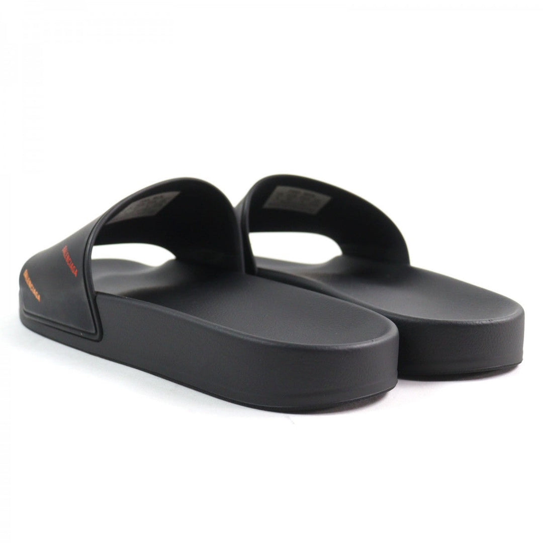 BALENCIAGA Sandals 689031W19G1098 Rubber Black POOL SLIDE mens 42 Used Authentic