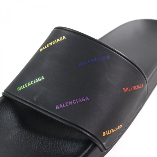 BALENCIAGA Sandals 689031W19G1098 Rubber Black POOL SLIDE mens 42 Used Authentic