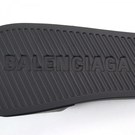 BALENCIAGA Sandals 689031W19G1098 Rubber Black POOL SLIDE mens 42 Used Authentic