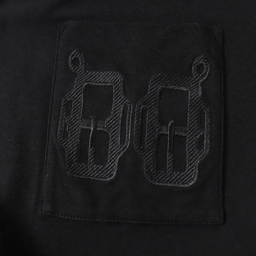 HERMES Short sleeve T-shirt Main: 100% cotton black Women 44 Used Authentic