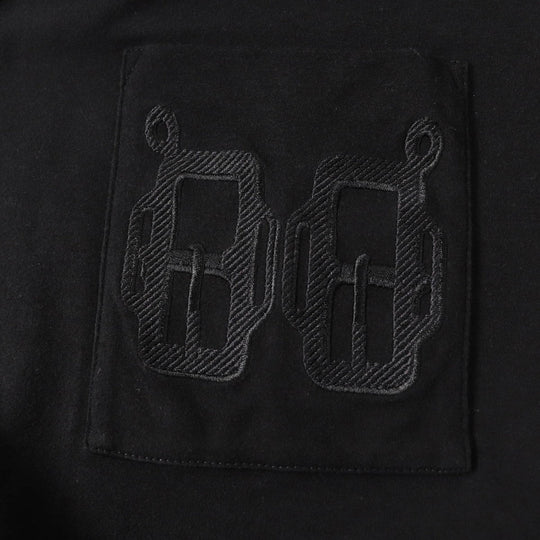 HERMES Short sleeve T-shirt Main: 100% cotton black Women 44 Used Authentic