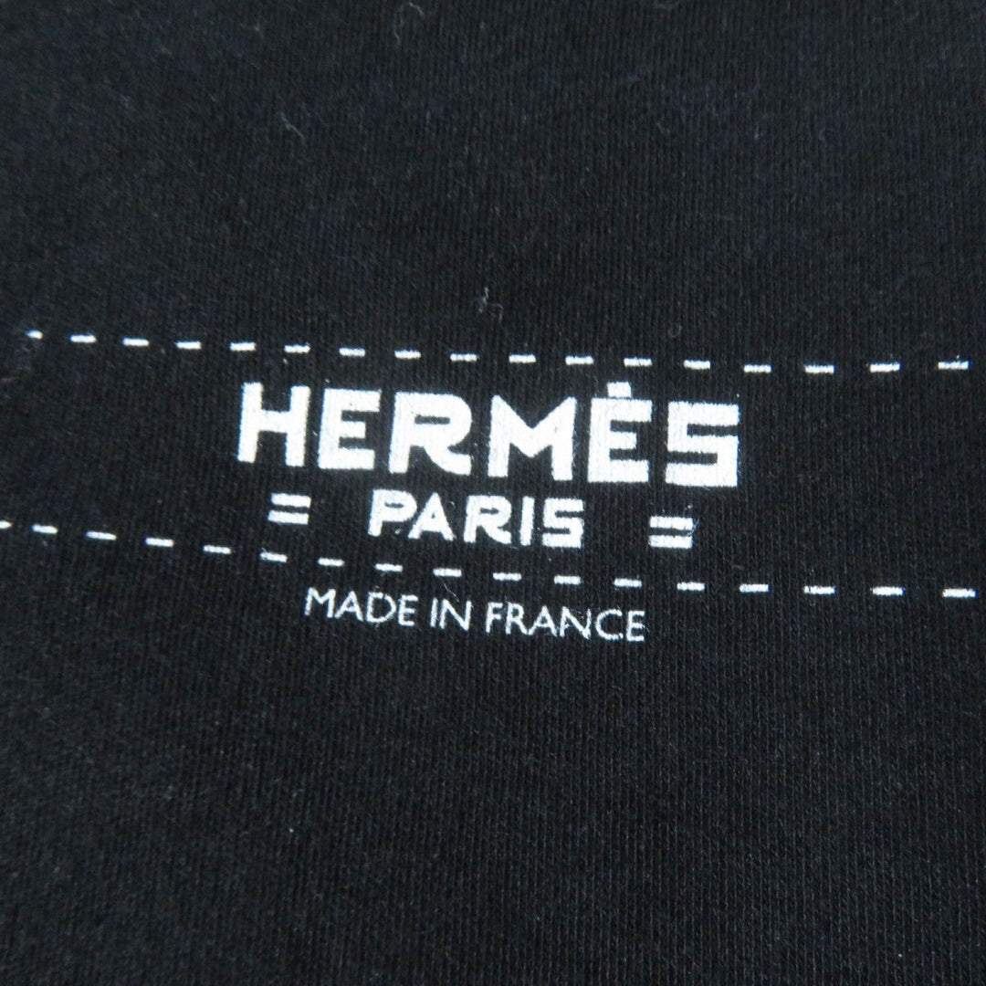 HERMES Short sleeve T-shirt Main: 100% cotton black Women 44 Used Authentic