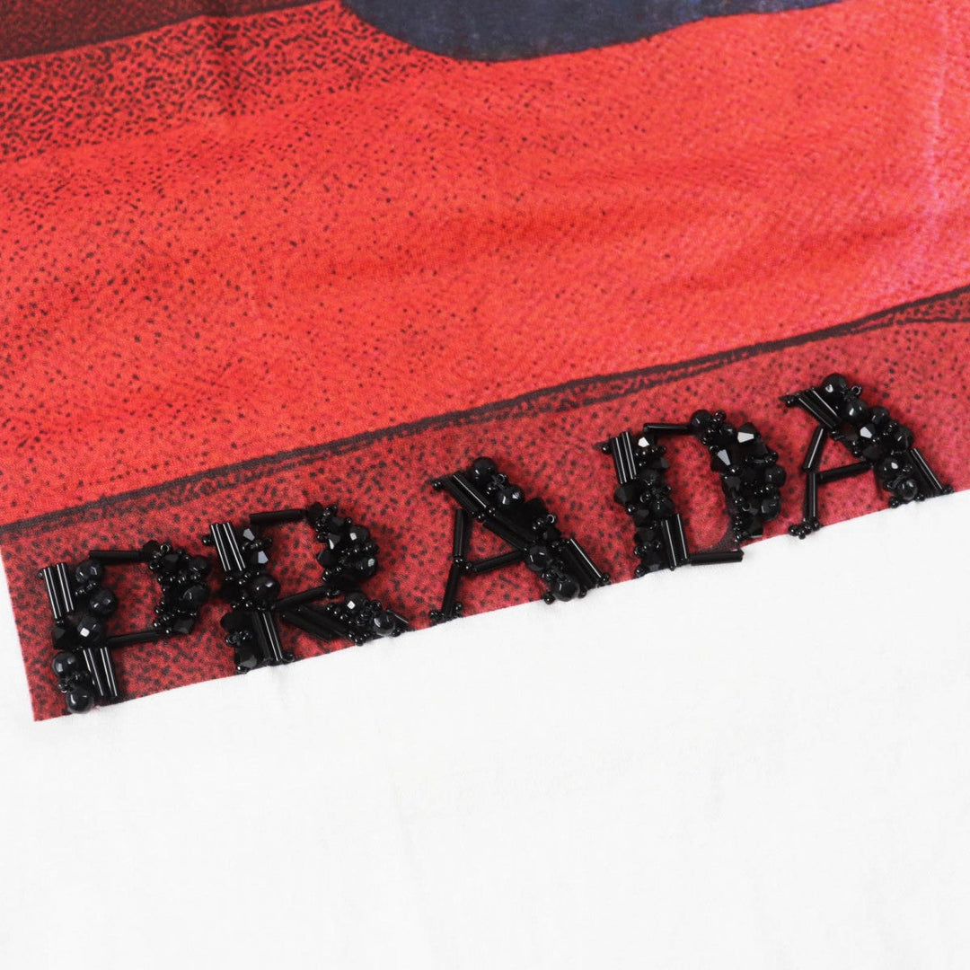 PRADA one piece 35936R Main: 100% cotton, part: glass White mulch Prada Poster Girl Women XS Used Authentic