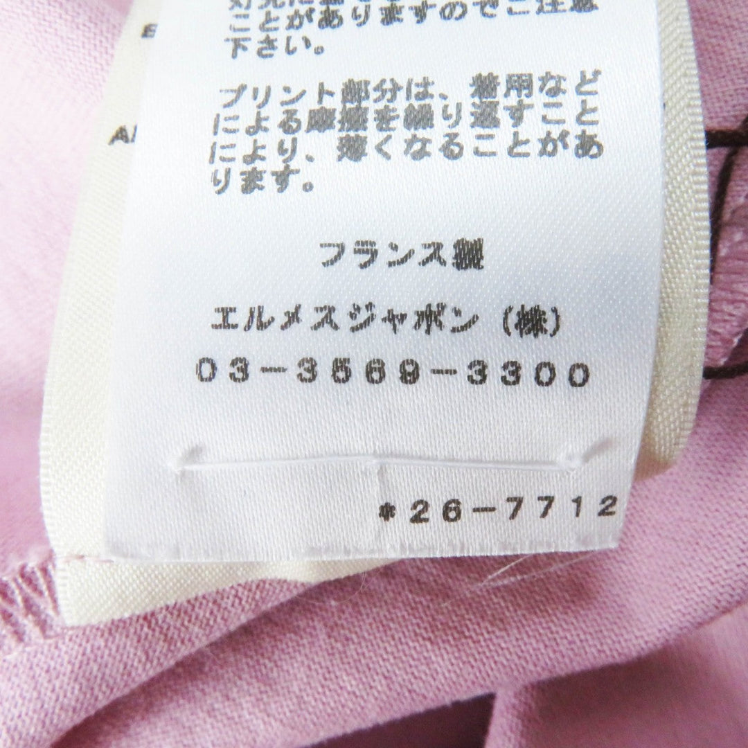 HERMES Short sleeve T-shirt 2E4602DU Main: 100% cotton Dusty Pink Cartouche Micro T-shirt Women 36 Used Authentic