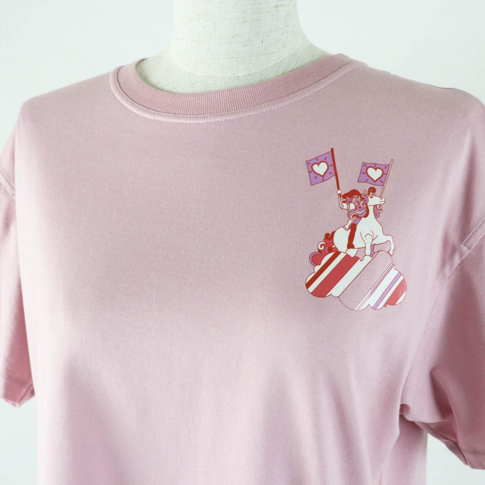 HERMES Short sleeve T-shirt 2E4602DU Main: 100% cotton Dusty Pink Cartouche Micro T-shirt Women 36 Used Authentic