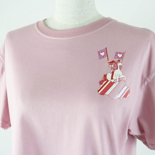 HERMES Short sleeve T-shirt 2E4602DU Main: 100% cotton Dusty Pink Cartouche Micro T-shirt Women 36 Used Authentic