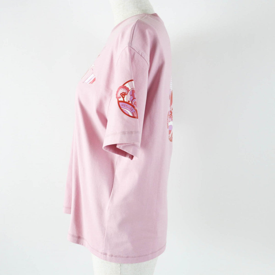 HERMES Short sleeve T-shirt 2E4602DU Main: 100% cotton Dusty Pink Cartouche Micro T-shirt Women 36 Used Authentic