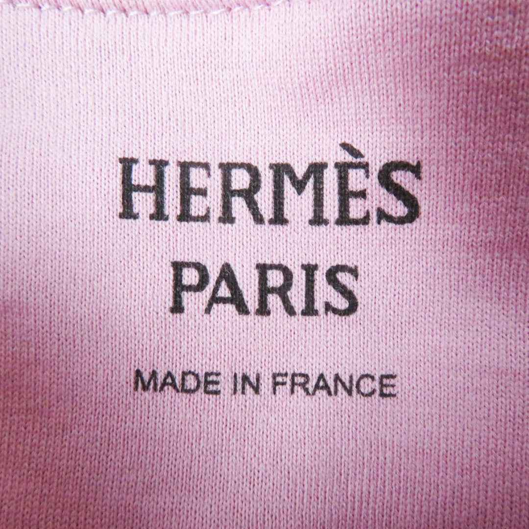 HERMES Short sleeve T-shirt 2E4602DU Main: 100% cotton Dusty Pink Cartouche Micro T-shirt Women 36 Used Authentic