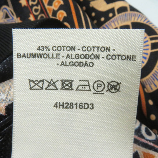 HERMES Short sleeve knit 4H2816D3 Main: 100% silk, part: 52% silk, part: 39% cotton, part: 7% nylon, part: 2% polyurethane Black orange Apron Doll Bandana Women 34 Used Authentic