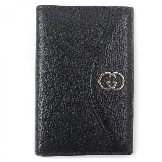 GUCCI Card Case 735000 Main: Leather black mens Used Authentic