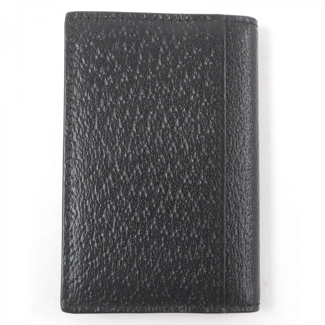 GUCCI Card Case 735000 Main: Leather black mens Used Authentic