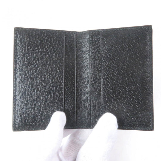 GUCCI Card Case 735000 Main: Leather black mens Used Authentic