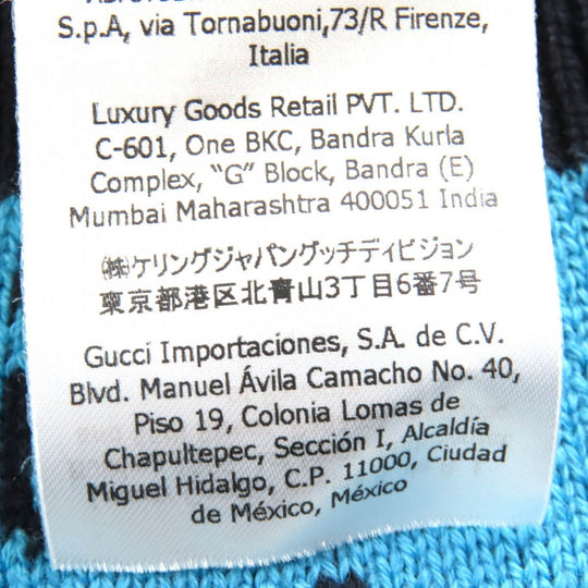 GUCCI cardigan 661156 Main: 54% wool, Main: 46% cotton, Part: 54% wool, Part: 43% cotton, Part: 2% polyurethane blue-black mens L Used Authentic