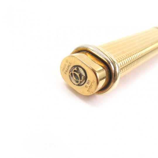 CARTIER Ballpoint pen Plated Gold gold Trinity stripe pattern logo mens(Unisex) Used Authentic