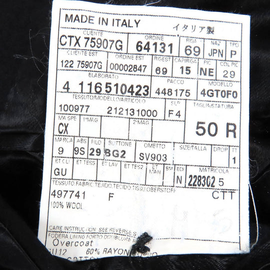 GUCCI Chester coat Outer: 100% wool, Lining: 60% rayon, Lining: 40% cotton black mens 50 Used Authentic