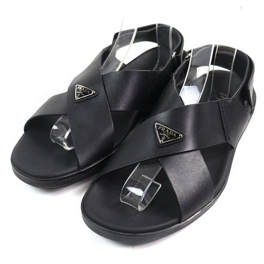 PRADA Sandals 2X3121 Main: Leather black mens 9.5 Used Authentic
