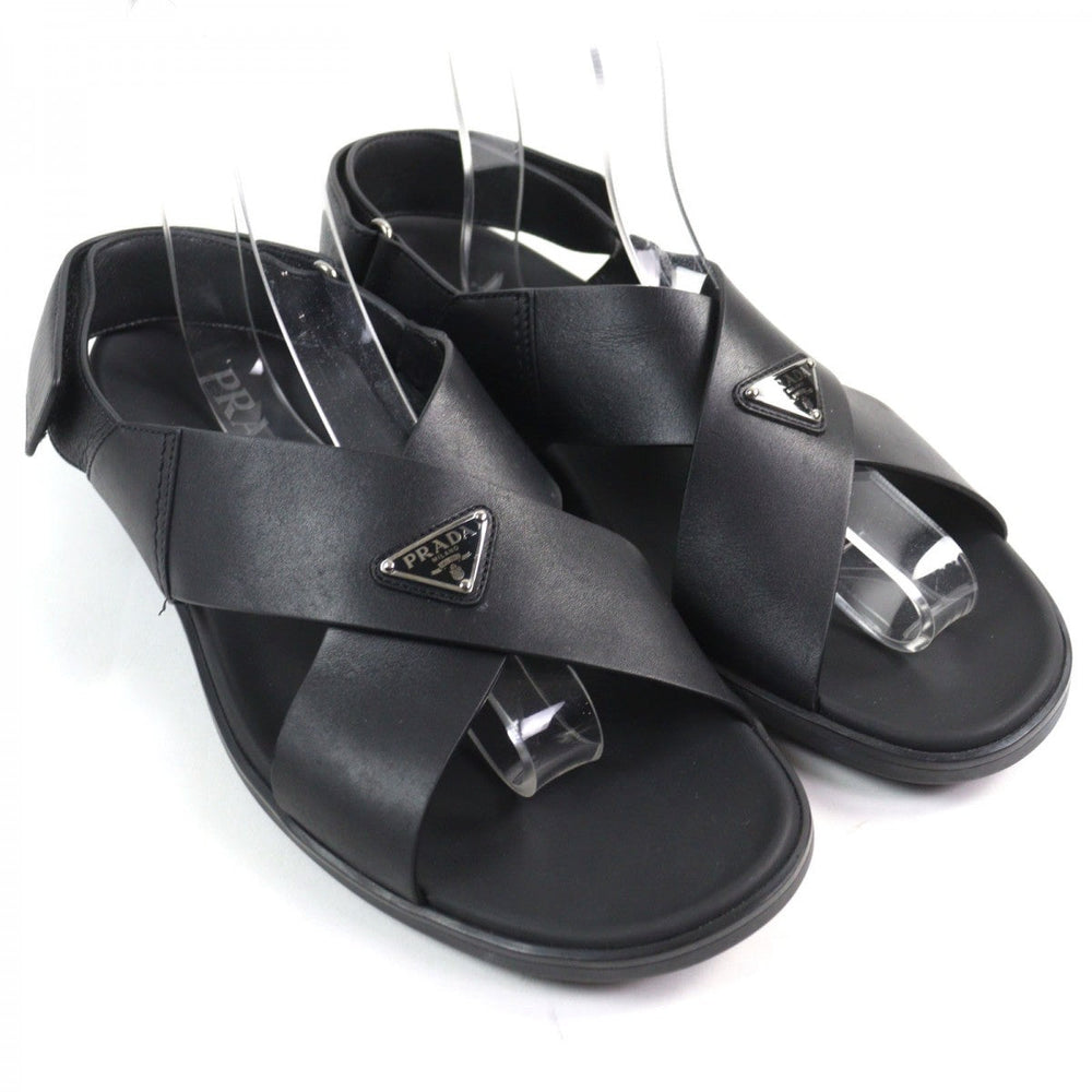 PRADA Sandals 2X3121 Main: Leather black mens 9.5 Used Authentic