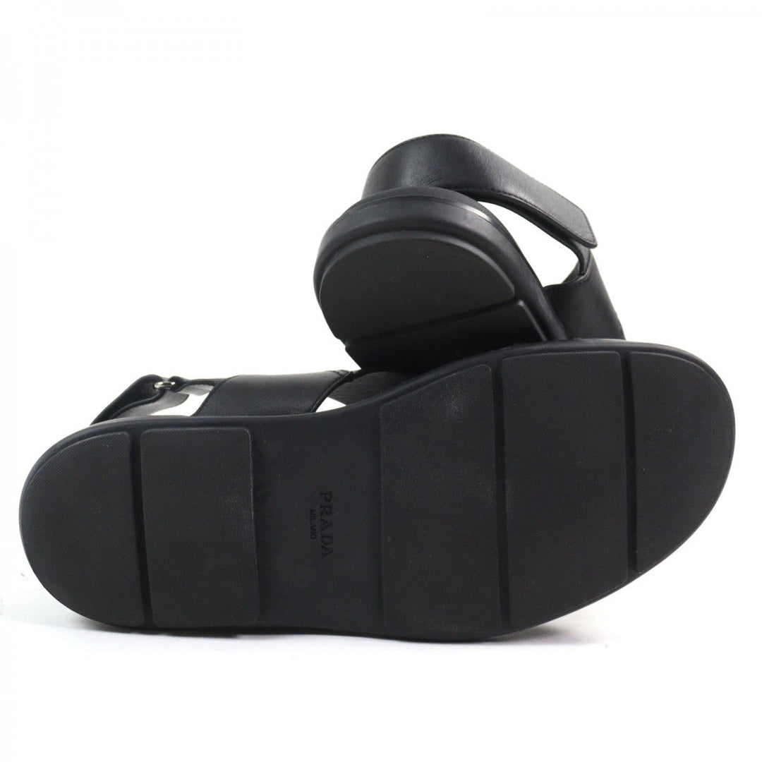 PRADA Sandals 2X3121 Main: Leather black mens 9.5 Used Authentic