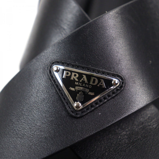 PRADA Sandals 2X3121 Main: Leather black mens 9.5 Used Authentic
