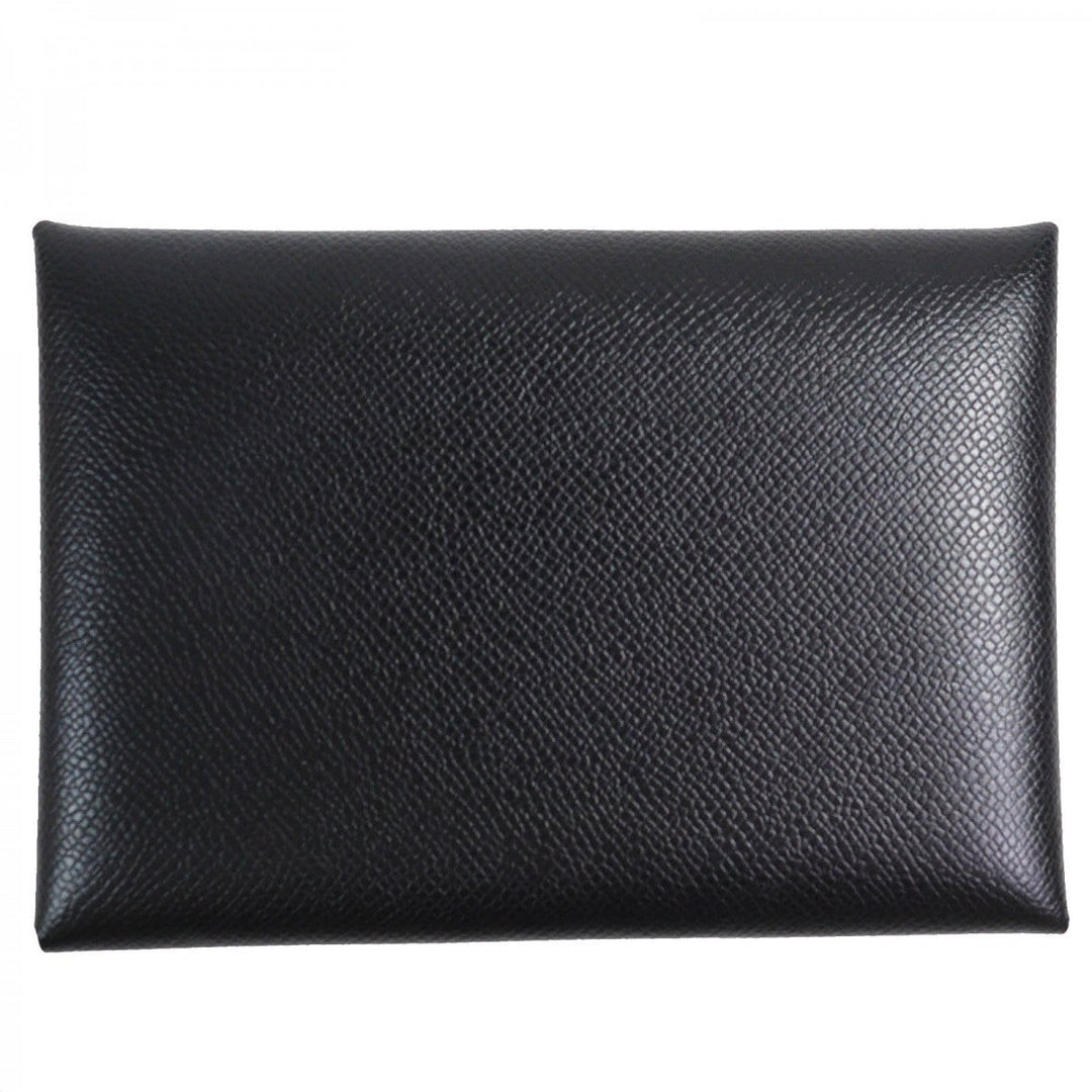 HERMES Coin case Main: Madame Veau black Calvi duo mens(Unisex) Used Authentic