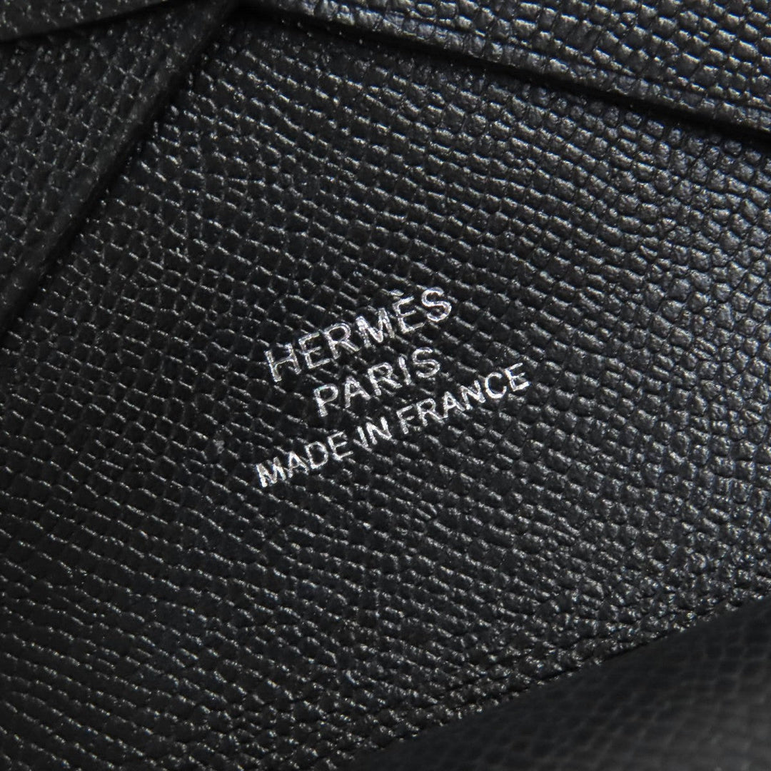 HERMES Coin case Main: Madame Veau black Calvi duo mens(Unisex) Used Authentic